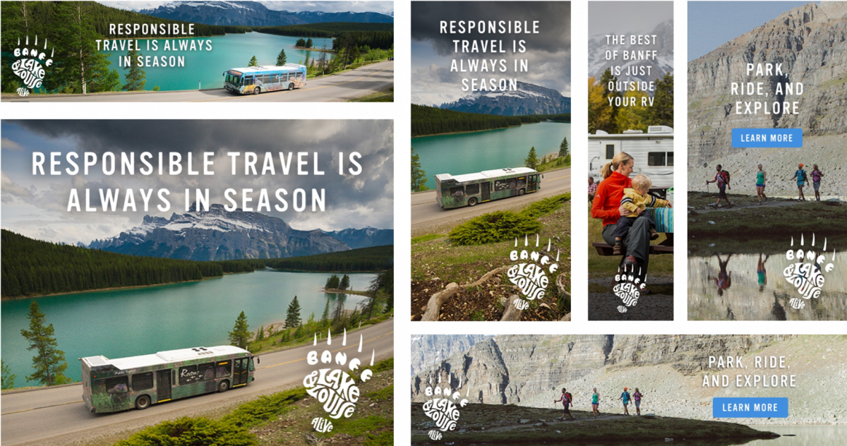 Digital display ads used in the Banff National Park communication plan