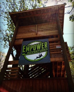 Zipline tower at Empower Adventures. Image source: @ashlicora, Twitter