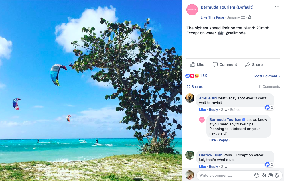 Bermuda Facebook example