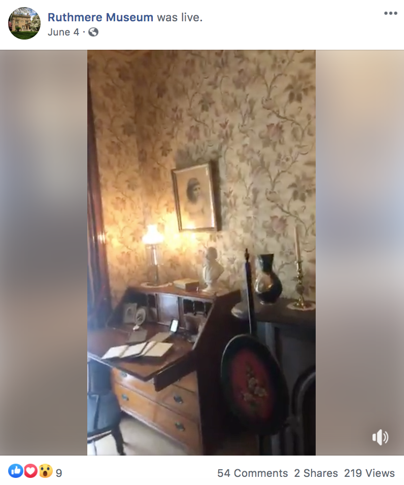 Ruthmere Museum’s Facebook Live trivia session. 
