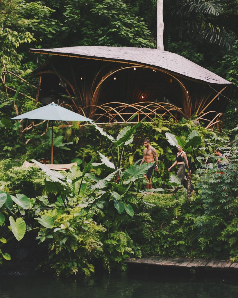 unique bamboo structures at Bambu Indah